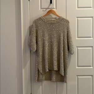 She + Sky Glittering Silver Sweater